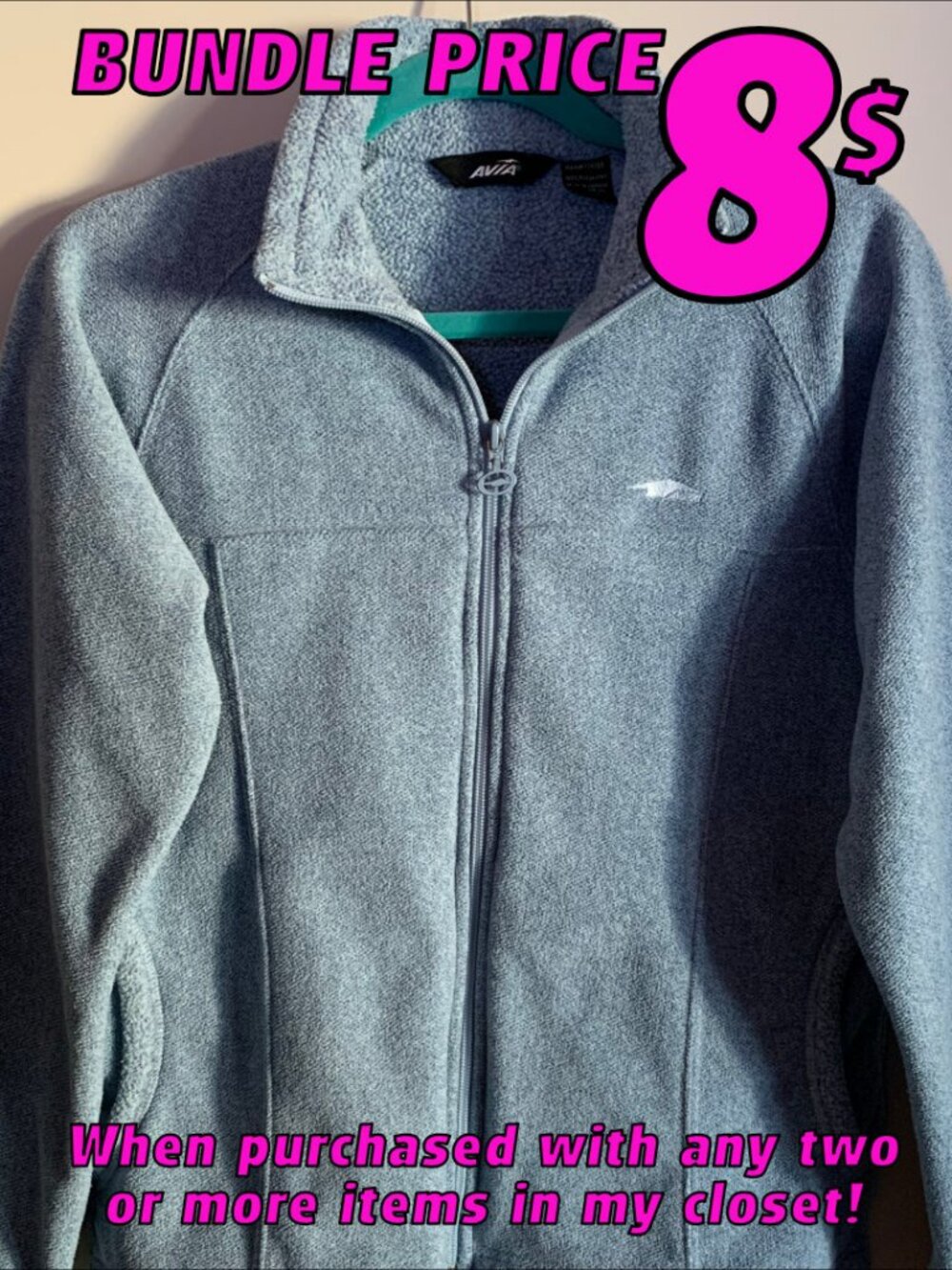 Soft Avia Fleece Zip-Up Jacket MEDIUM